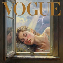 3 d, sci - fi, morning, old window, sleepy fashion model face, sun rays, lightning clouds, vogue cover style, morning colors mood, cinematic, realistic painting, intricate oil painting, high detail, figurative art, multiple exposure, poster art, 3 d, by stanley kubrick and tooth wu and wlop and beeple and greg rutkowski