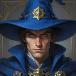 mindblowing portrait of alexis ohanian as a wizard, blue wizard hat, deep focus, symmetrical face, d & d, fantasy, intricate, elegant, highly detailed, digital painting, artstation, concept art, matte, sharp, illustration, hearthstone, art by artgerm and greg rutkowski and alphonse mucha