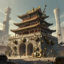 digital art of a steampunk beijing. trending on artstation, favorites on deviantart