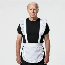 photo of joe biden wearing a maid outfit