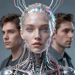 portrait of a beautiful woman by artur tarnowski and jinsung lim and irakli nadar, futurepunk, cybernetic!, electrical wiring!, closeup, fantasy art, highly detailed, 4 k, digital art, masterpiece, pearlescent, opalescent, iridescent, transhumaninsm!