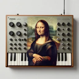 moog modular synthesizer, asymmetrical, Organic Painting , Matte Painting,  hard edges, by da vinci:4