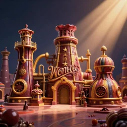 willy wonka's factory machinery is made out of candy