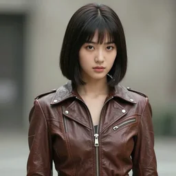 youthful asian blade runner demure, exquisite perfect cute features, feminine cut, 1 9 7 0's frontiers in flight leather suit,