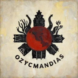 Ozymandias logo, pil painting