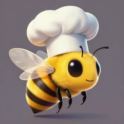 bee wearing chef hat digital painting art