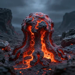 living blob made out of magma, hd