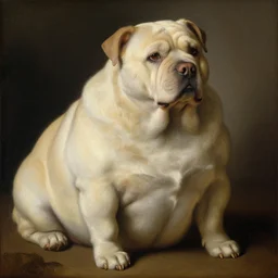 world's fattest dog ever, enormous and obese, renaissance painting
