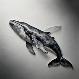 tattoo of a spermwhale, edges only, minimalistic