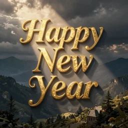 happy new year lettering