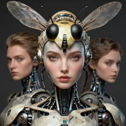 elegant very attractive antropomorphic robot with humanoid body and insect head. overdetailed hypermaximalist portrait illustration by andrei riabovitchev, tomasz alen kopera, oleksandra shchaslyva. omnious intricate. focus on face. artstation. deviantart. 8 k 4 k 6 4 megapixel. rendered by binx. ly. discodiffusion
