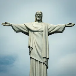 a portrait of a humanized version of christ the redeemer