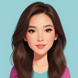 a very exagerated caricature of lucy liu, colorful, trending on artstation, artgem, pixiv