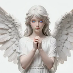 realistic angel with eyes on the inside colorful raytraced