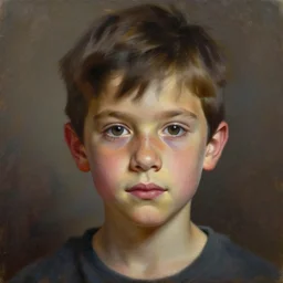 kid, drawn personage in style of gabo mendoza, oil painting