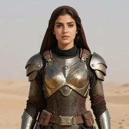 portrait of janine gutierrez as khawla bint al - azwar wearing battle armor, pen and ink, glamorous majestic pose, highly detailed, desaturated colors, smooth, trending in artstation, intricate line drawings by wlop, craig mullins,, greg rutkowski, ruan jia, kentaro miura, john howe and allan lee