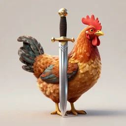 a sword designed to resemble a chicken.