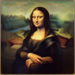 ( ( ( ( ( mona lisa ) ) ) ) ) in the style of!!!!! h. r. giger!!!!!, oil on canvas