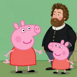peppa pig, illustration by mandy jurgens and william adolphe bouguereau, artgerm, 4 k, digital art, surreal, highly detailed, artstation, digital painting, concept art, smooth, sharp focus, illustration by mandy jurgens and william adolphe bouguereau
