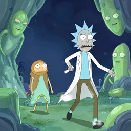 1 9 0 0 s photograph of rick and morty escaping from interdimentional aliens