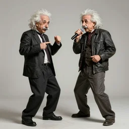 albert einstein in a rap battle. highly detailed, 8 k, realistic, in color.