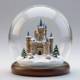 a castle in a snowglobe