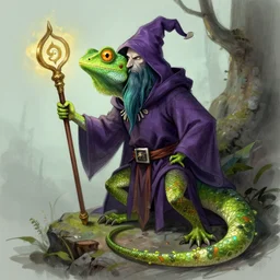 sketch of a lizard wizard