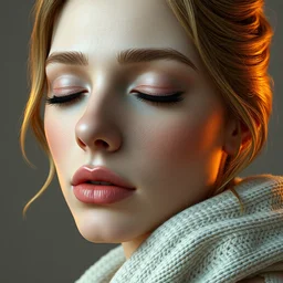 3 d portrait of gina by vitaly bulgarov, closed eyes, ultra hyper realistic, cgi, trending on artstation