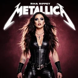rhea ripley on cover art for a metallica album
