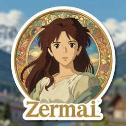 victo ngai cute zermatt sticker decal design, highly detailed, high quality, digital painting, by ross tran and studio ghibli and alphonse mucha, artgerm