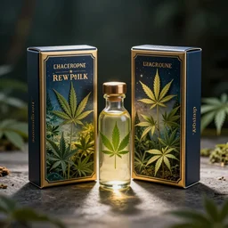 cannabis potion small glass bottle, magic package