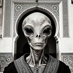 portrait of the first alien, by sebastiao salgado, war photography, high contrast, edge detection, insanely detailed and intricate, hypermaximalist, elegant, ornate, hyper realistic, super detailed, in algiers algeria