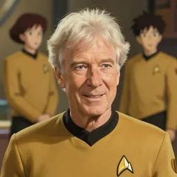 cute star trek officer morgan freeman, natural lighting, path traced, highly detailed, high quality, digital painting, by don bluth and ross tran and studio ghibli and alphonse mucha, artgerm