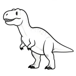 one trex dinosaur, symmetrical, accurate, simple clean lines, black and white, coloring book, comic book, graphic art, line art, vector art, by martina matteucci, pavel shvedov, peter lundqvist, diane ramic, christina kritkou, artstation