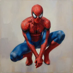 spider - man, brush strokes, oil painting, realistic, greg rutkowski