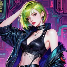 the portrait of an absurdly beautiful, graceful, elegant, sophisticated, fashionable cyberpunk gravure idol, an ultrafine hyperdetailed illustration by kim jung gi, irakli nadar, intricate linework, bright colors, porcelain skin, unreal uni engine 5 highly rendered, cgsociety, global illumination, radiant light, detailed and intricate environment