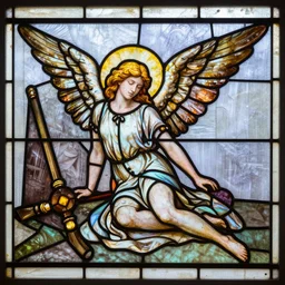 fallen angel stained glass