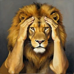 a lion with a massive headache by pablo picasso