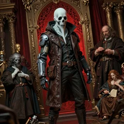 a detailed digital art of a frightening ghost wearing cybergrunge gopnik clothing in the style of stephen gammall and kubrick, william blake, rembrandt, raphael, giger artstation, ornate, award - winning art, 8 k, vivid color scheme, tilt shift focus, wide angle shot,