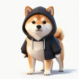 a good, wisdom hacker shiba inu dog, digital art