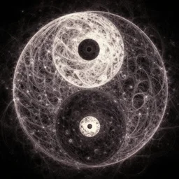 yin yang symbol made of fractals, epic, stunning, high quality, CGI, 4k