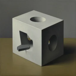 impossible object. surrealistic painting.
