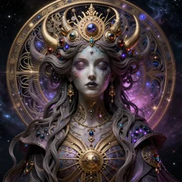 ultra realistic, cosmic goddess, intricate details, eerie, awakening, artstation, highly detailed, 8k, art by artgerm and  greg rutkowski and alphonse mucha