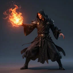 a portrait of dark mage casting fire - ball and shoot it, cyberpunk concept art, trending on artstation, highly detailed, intricate, sharp focus, digital art, 8 k