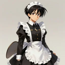 cottagecore, Levi Ackerman, wearing a maid outfit.elegant. highly detailed, digital painting, artstation, concept art, smooth, sharp, focus, illustration. art by artgerm and greg rutkowski alphonse mucha and Marat Safin