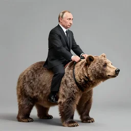 modern art, award winning, sold for, masterpiece, profile putin riding a bear, art by salvador dali, artstation