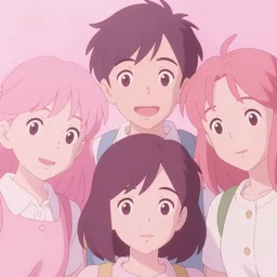 aesthetic chill lo - fi pastel pink anime scene by ghibli and wlop and rebecca sugar, perfect faces, remastered hd