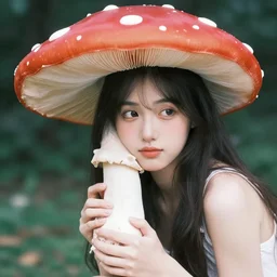 a beatyful girl that looks like a mushroom