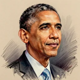 Portrait of Obama, sketched by Rafael Albuquerque
