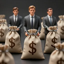 congressmen chained to money bags ultra detailed hyper realistic deep focus smooth artstation wlop intricate highly detailed award winning